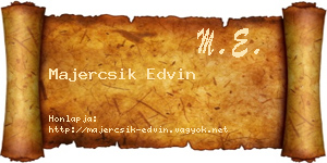 Majercsik Edvin névjegykártya